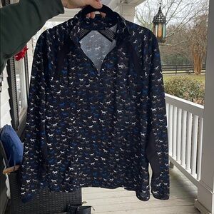 Black and Blue Ariat Horse Print Pullover sunshirt